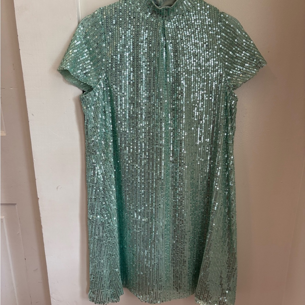 Joyfolie Glittering Mint Sequin Dress